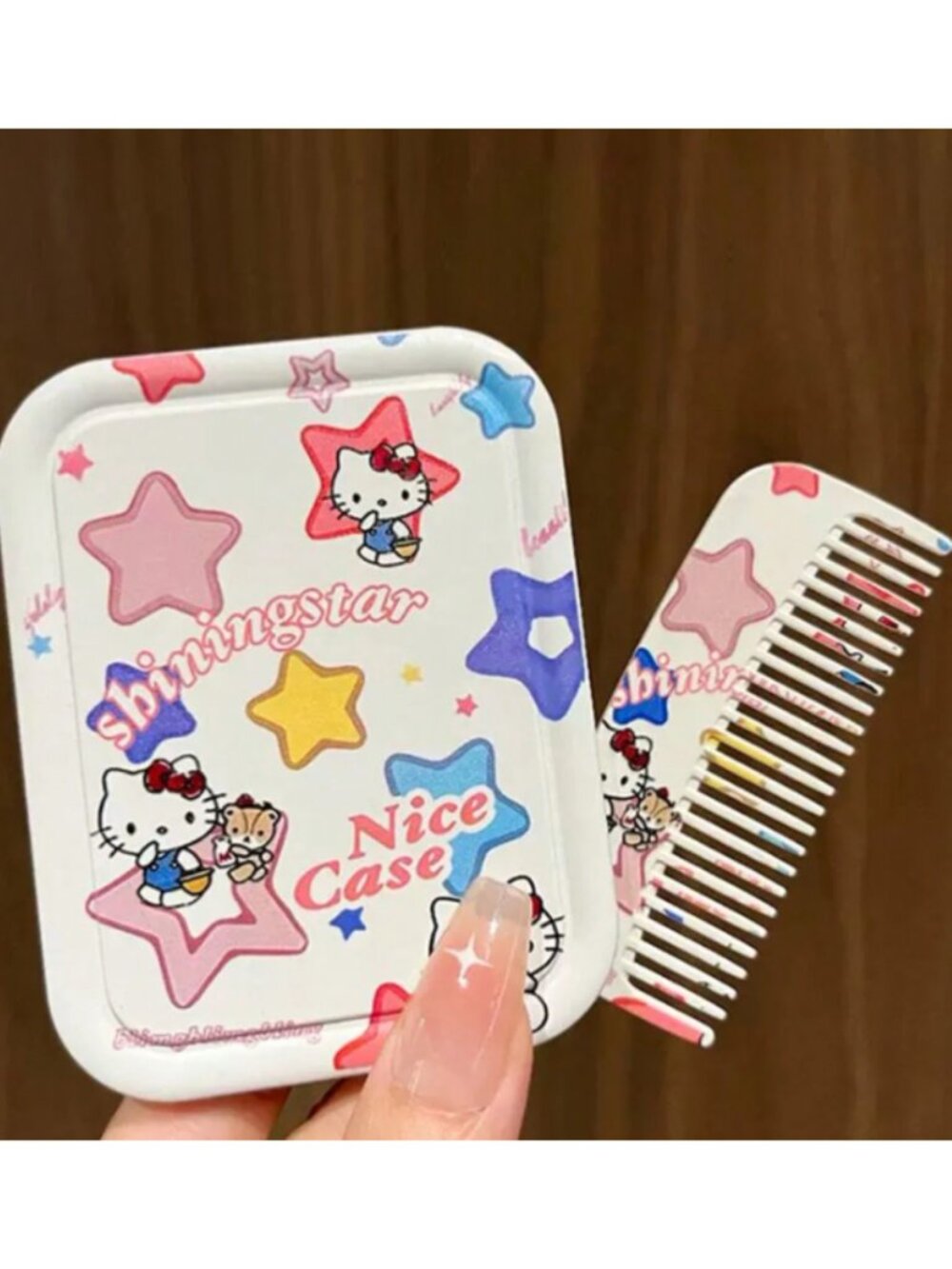 Hello Kitty Compact Mirror & Comb • Kawaii Travel Set